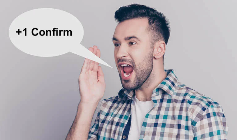 The '+1' meme illustrated with a man loudly confirming agreement, referencing the shorthand used in forums and message boards.