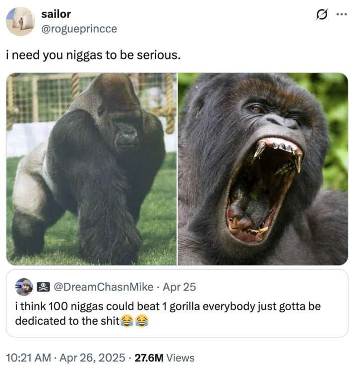 Gorilla mood comparison in the viral debate scenario.