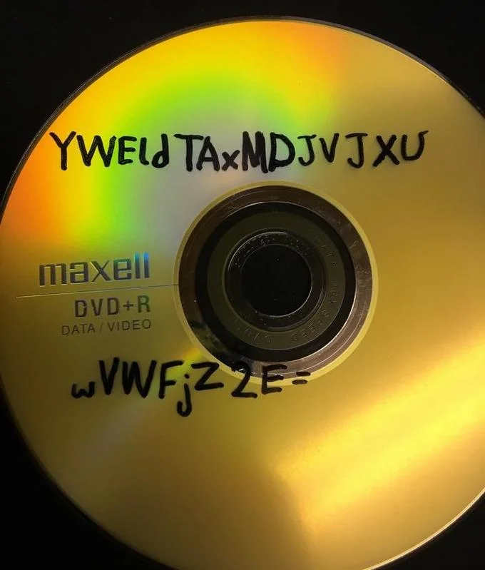 Encrypted DVD: steganographic mystery central to the creepypasta.