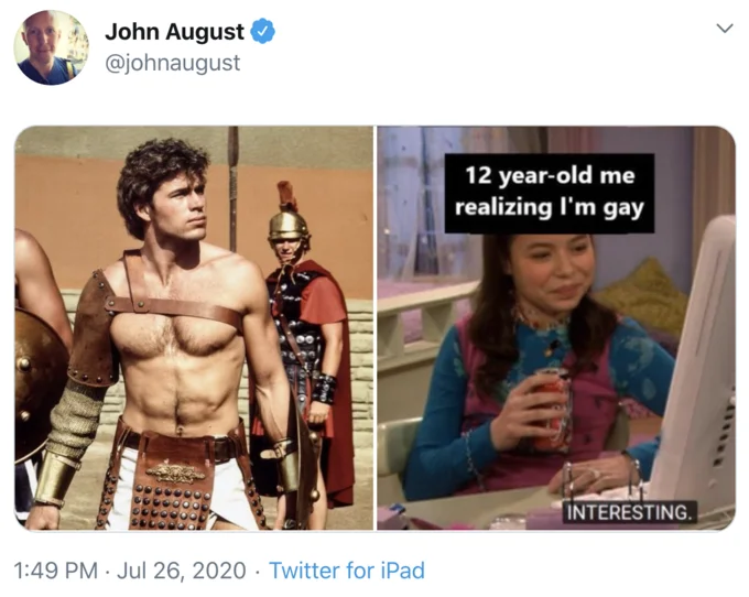 Gladiator variant: historical costume awakening moment.