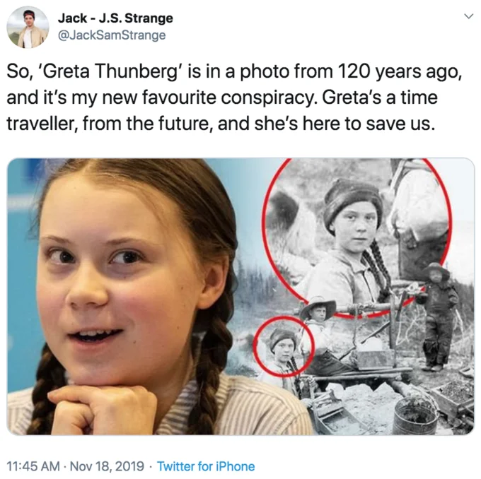 The viral tweet that started the time traveler conspiracy.