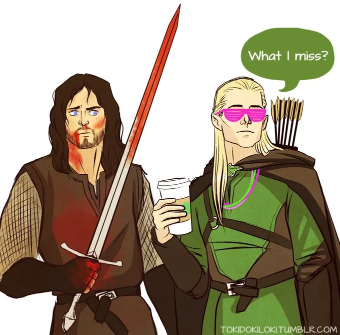 Fantasy adaptation: Lord of the Rings style parody.