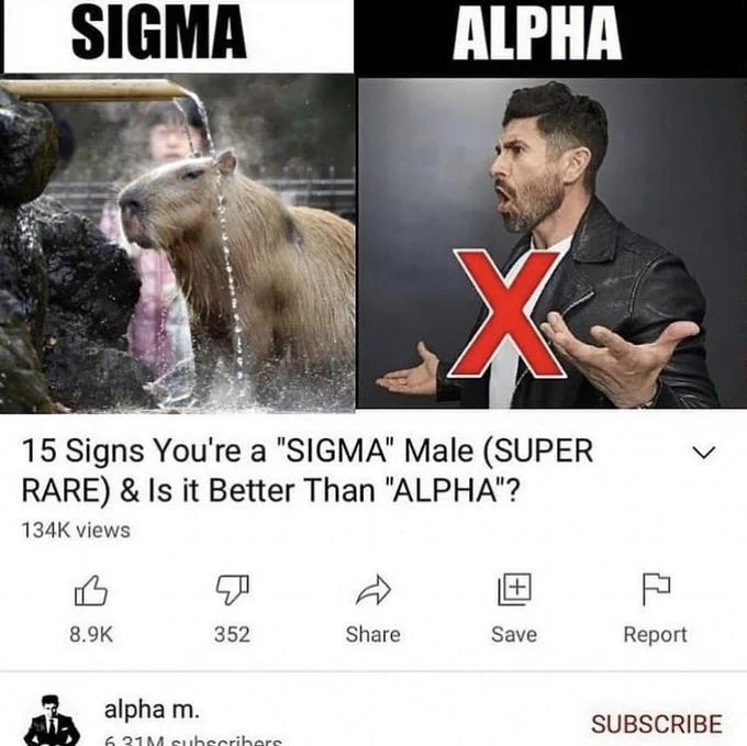 Animal variant: hippo as the sigma male representation.