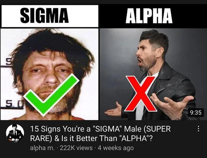 Unconventional subject: disheveled man as sigma.
