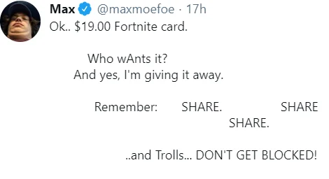 The viral tweet: erratic giveaway announcement.