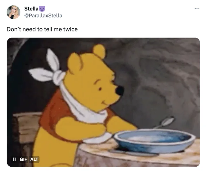 Pooh variant: uncertain connection to the meme.