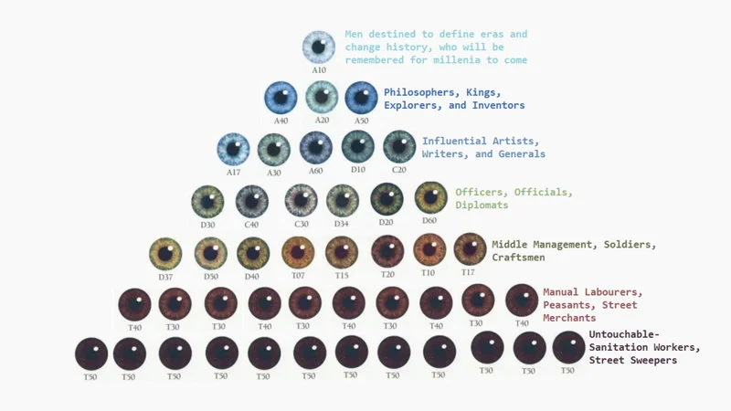 The iconic meme: complete eye chart caste system.