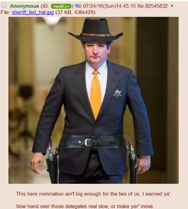 A 4chan /pol/ post typical of the anonymous imageboard commentary that fueled 2016 election discourse online.