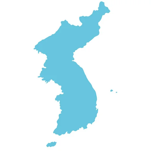 The unified Korean peninsula silhouette featured on the Korea Unification Flag at PyeongChang 2018.