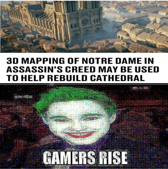 A Spanish-language meme joking that the burning cathedral was the 'Netflix adaptation' of the Hunchback of Notre Dame.