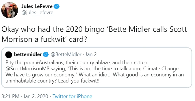 Twitter reaction: checking the bingo card for surprises.