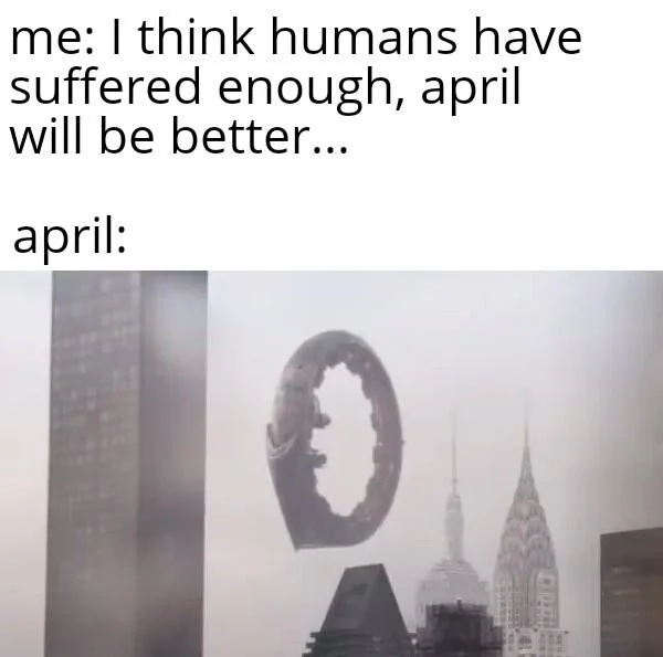 Optimism shattered: darkness emerges in April.