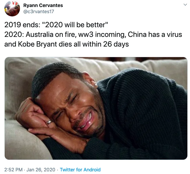 The disasters: bushfires, war, pandemic, tragedy.