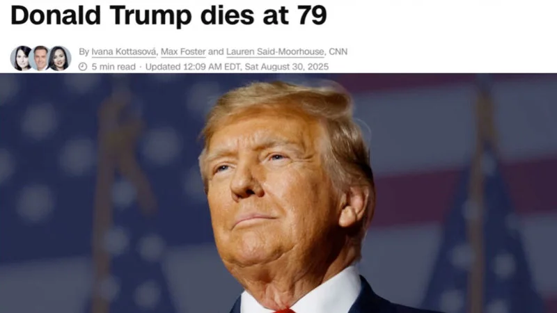 The primary meme: fake CNN death headline.
