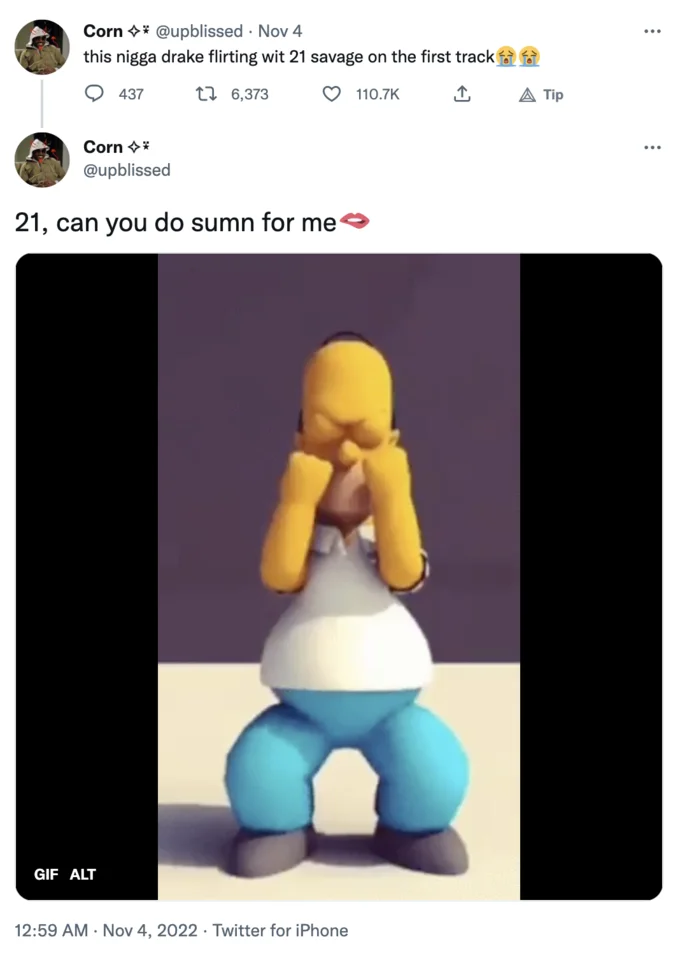 The request: Drake's flirtatious song delivery.
