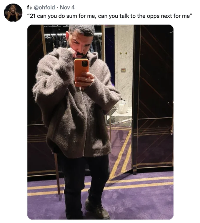Extended quote: Drake's expanded request meme.