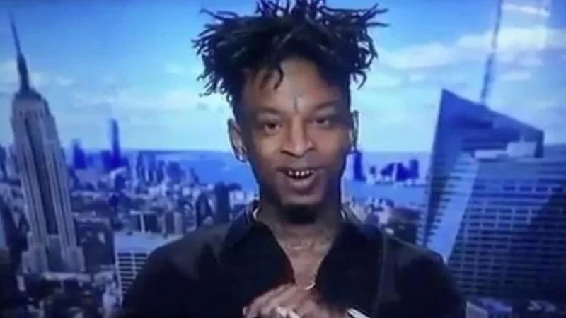 The iconic image: 21 Savage as supervillain.