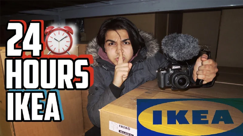 The challenge: hiding in IKEA boxes overnight.