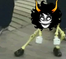 Spooky aesthetic: creepy animated character.