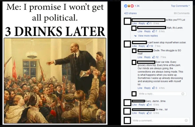 The Lenin variant: revolutionary speech version.
