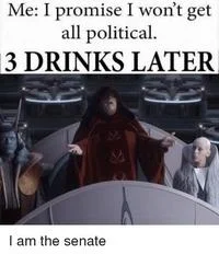 Star Wars variant: Palpatine's autocratic declaration.