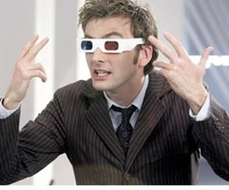 The icon: classic 3D glasses style.