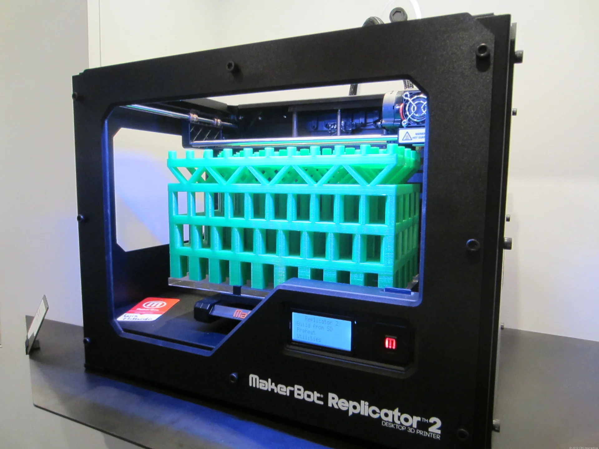 A MakerBot Replicator 2 desktop 3D printer, one of the consumer-grade machines that helped popularize home 3D printing.