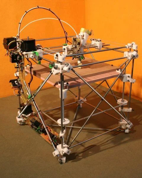 An open-source RepRap-style 3D printer, an early DIY design that helped launch the hobbyist 3D printing movement.