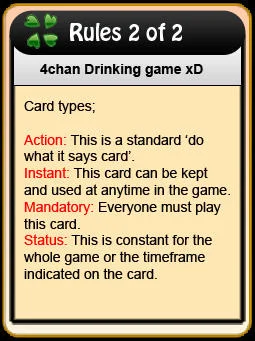 4Chan Drinking Game Cards