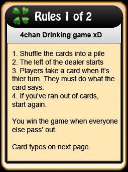 4Chan Drinking Game Cards
