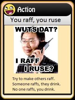 Make them laugh: meme-based action card.