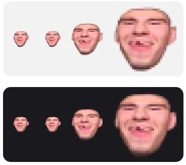 Emote variations: different sizes and backgrounds.
