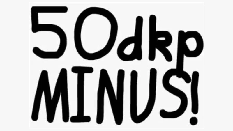 The iconic '50 DKP Minus!' text graphic that became synonymous with the Onyxia wipe meme.
