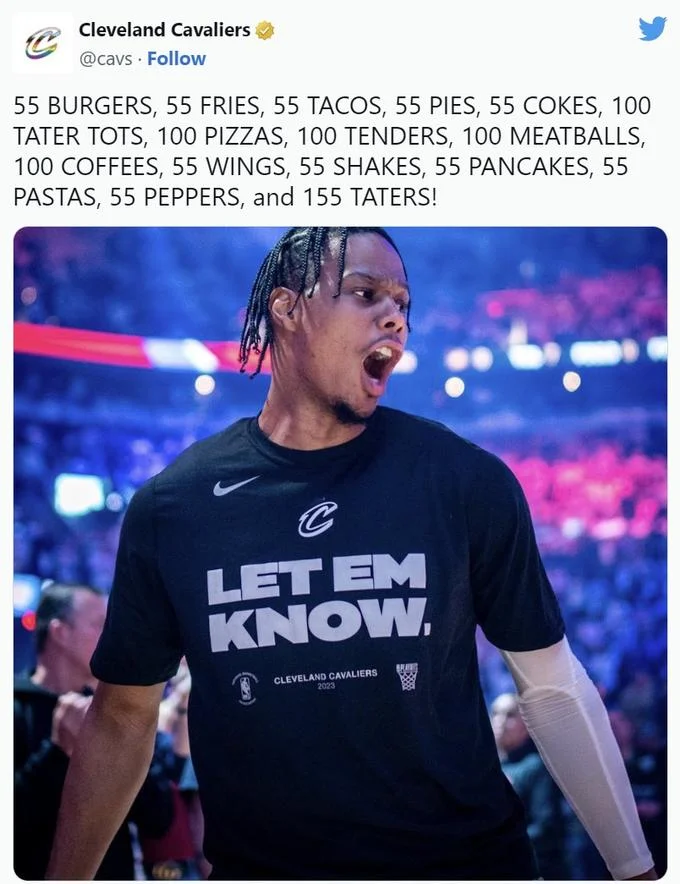 Sports adaptation: Cavaliers meme usage.