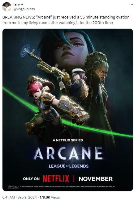 Arcane variant: animated series celebration.