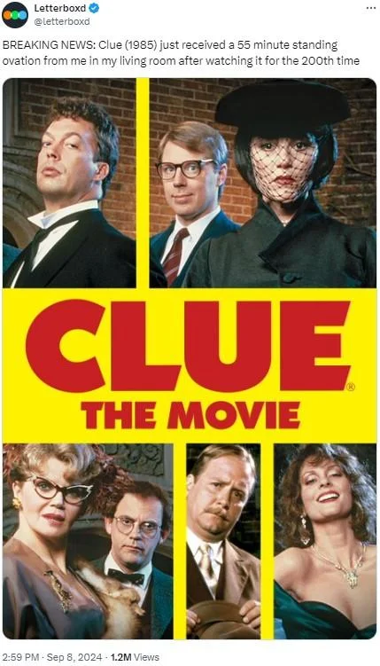 Clue variant: board game movie classic.