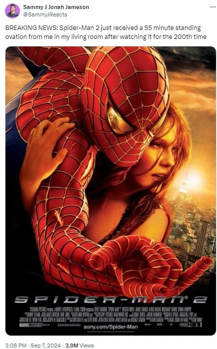 Spider-Man 2 variant: beloved rewatch film.