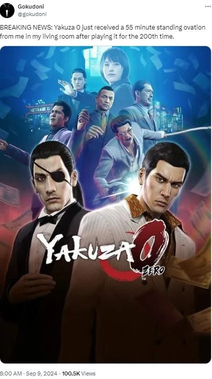 Gaming variant: Yakuza 0 gameplay sessions.