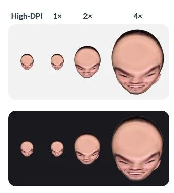5Head emote at multiple scale sizes.