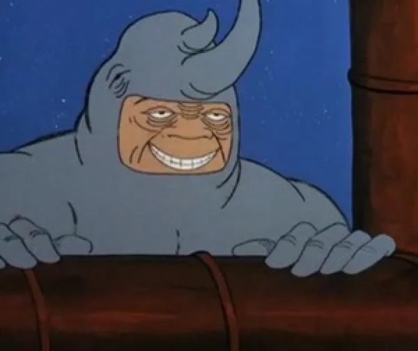 Rhino smirk peering template.