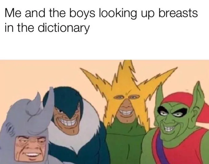 Multiple villains boys meme.