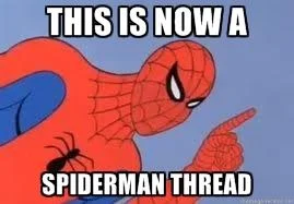 Spider-Man pointing thread declaration.