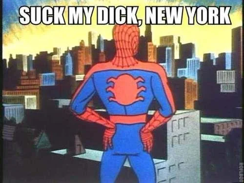 Spider-Man overlooking NYC skyline.