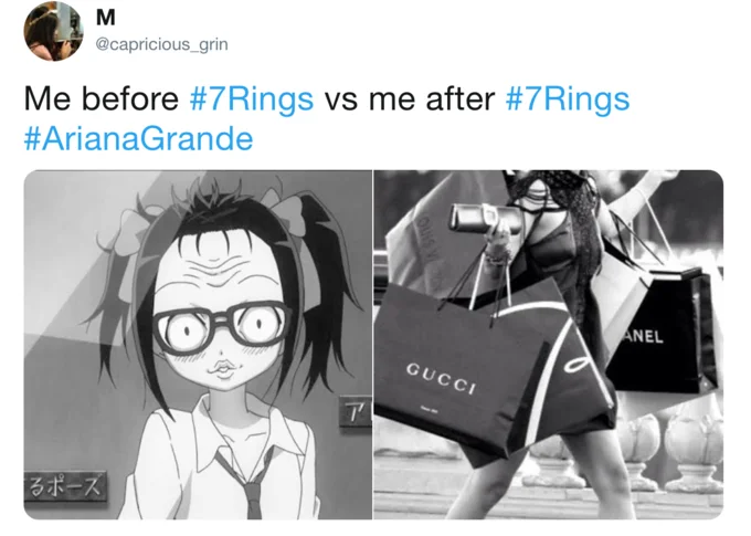 Before/after 7 Rings format.