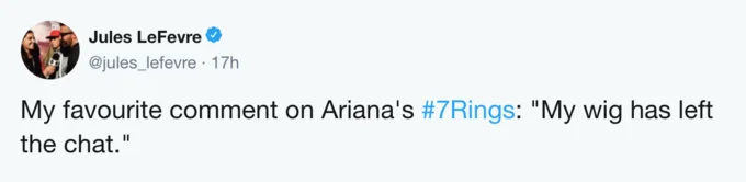 Jules LeFevre 7 Rings tweet.