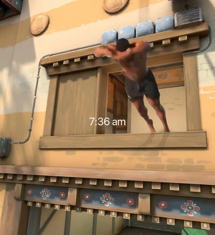 A fan edit placing the 7:36 am diver into a video game scene, one of many creative remixes of the viral clip.