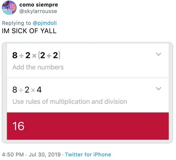 Step-by-step solution equals 16.