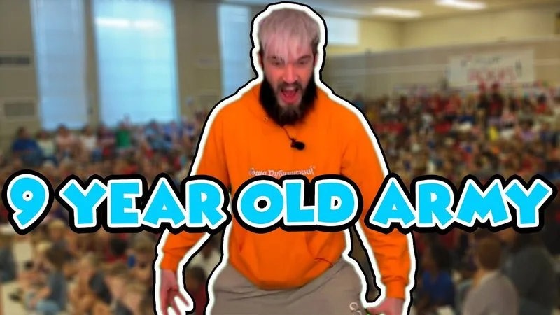 9 Year Old Army crowd meme.