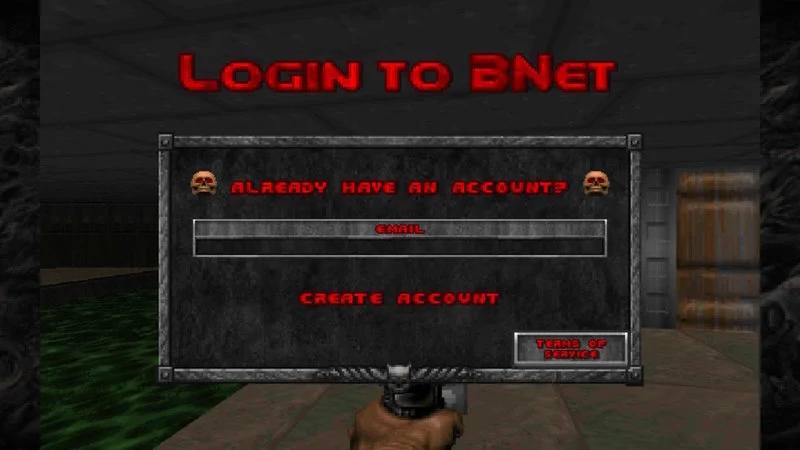 BNet login screen interface.
