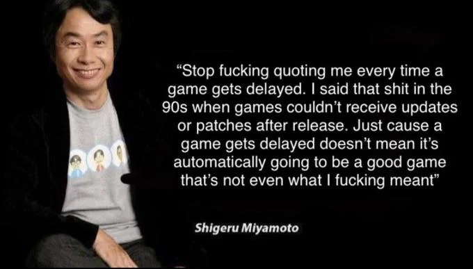 Miyamoto misquote clarification.